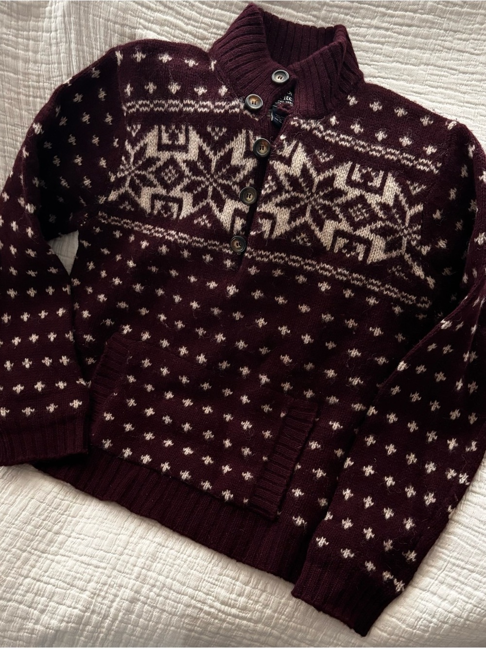 Abercrombie &Fitch Menâs Nordic Style 100% Wool Sweater size XL